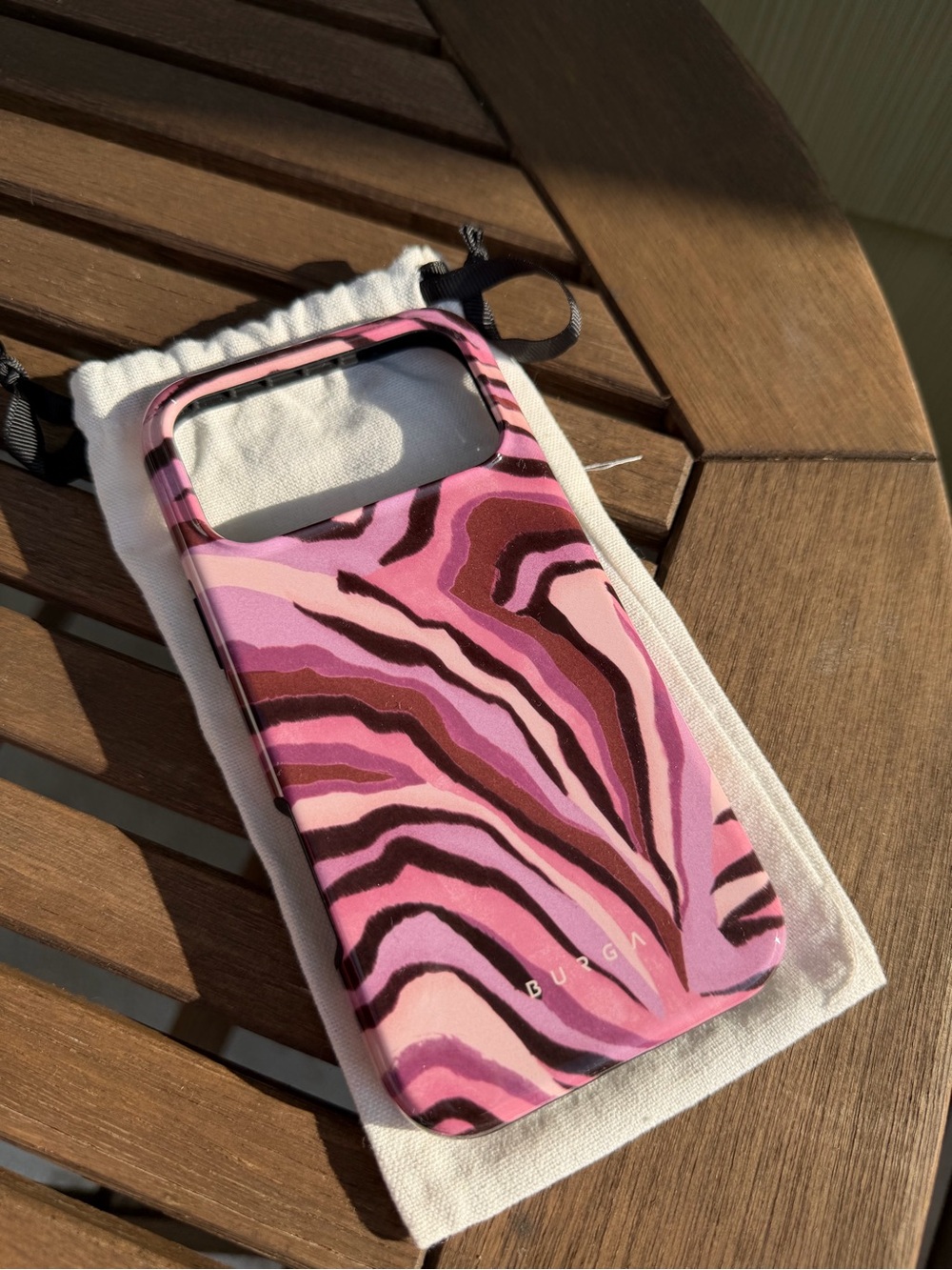 Burga Tough MagSafe Oracle Pink Zebra Marble Phone Case - iPhone 17 Pro Max NWT